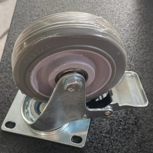 Bánh xe đẩy cao su có khóa càng inox 4X11/4
